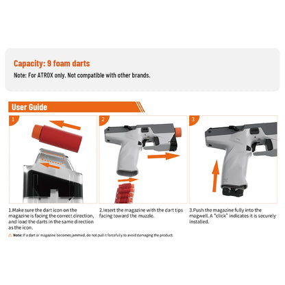 ATROX Standard Magazine | 9-Dart Capacity Foam Dart Blaster Magazine