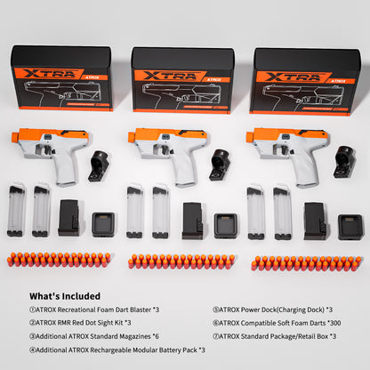 ATROX 3-Player Recreational Foam Dart Blaster Bundle