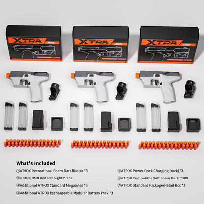 ATROX 3-Player Recreational Foam Dart Blaster Bundle